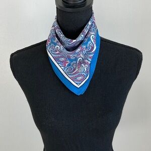 Silk Blue Paisley Bandana